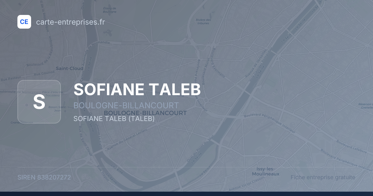 SOFIANE TALEB — 838207272 — fiche entreprise