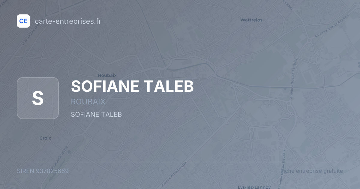 SOFIANE TALEB — 937825669 — fiche entreprise