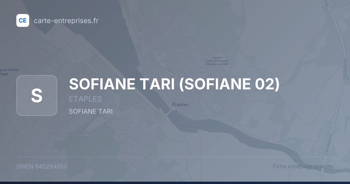 SOFIANE TARI (SOFIANE 02) — 945294650 — fiche entreprise