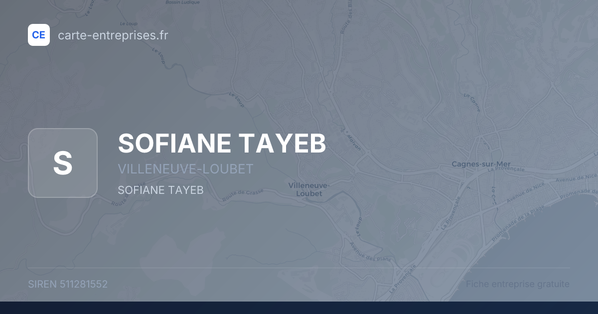 SOFIANE TAYEB — 511281552 — fiche entreprise