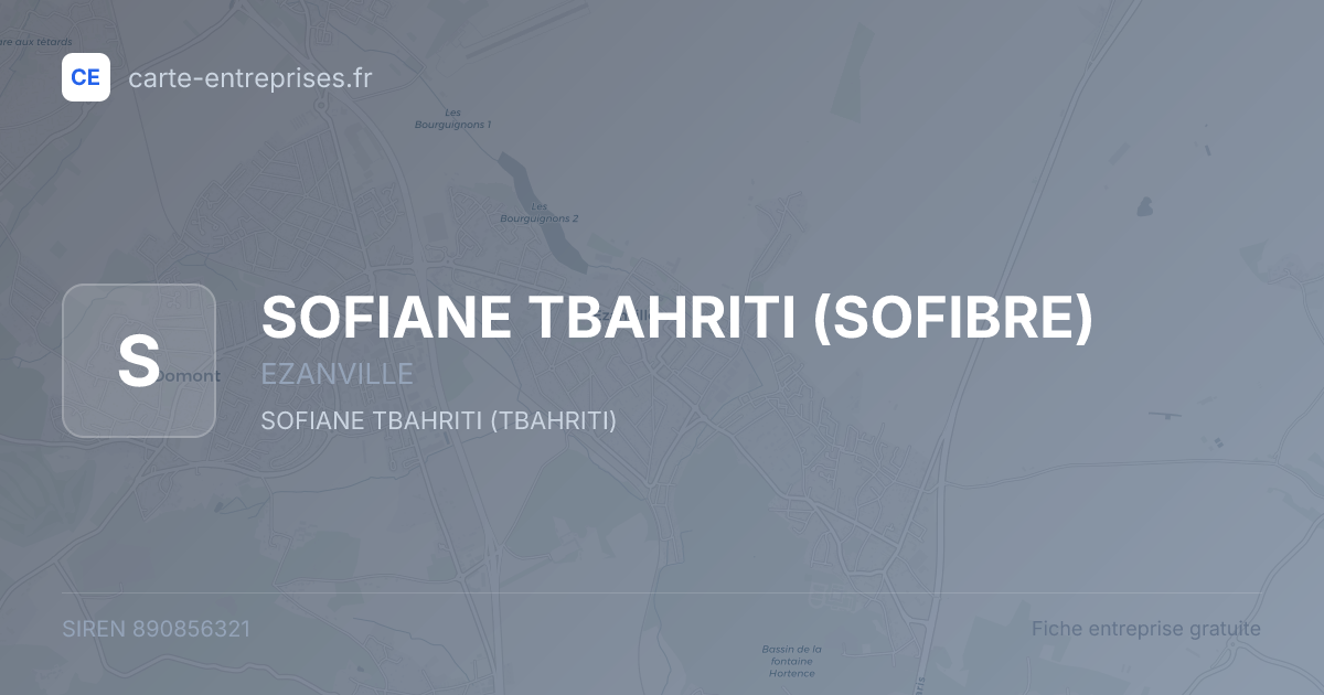 SOFIANE TBAHRITI (SOFIBRE) — 890856321 — fiche entreprise