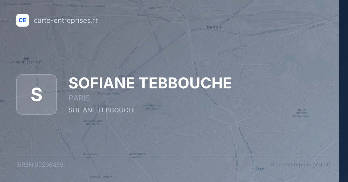 SOFIANE TEBBOUCHE — 992984591 — fiche entreprise