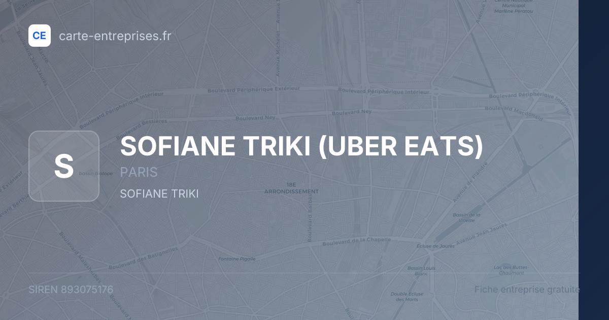 SOFIANE TRIKI (UBER EATS) — 893075176 — fiche entreprise