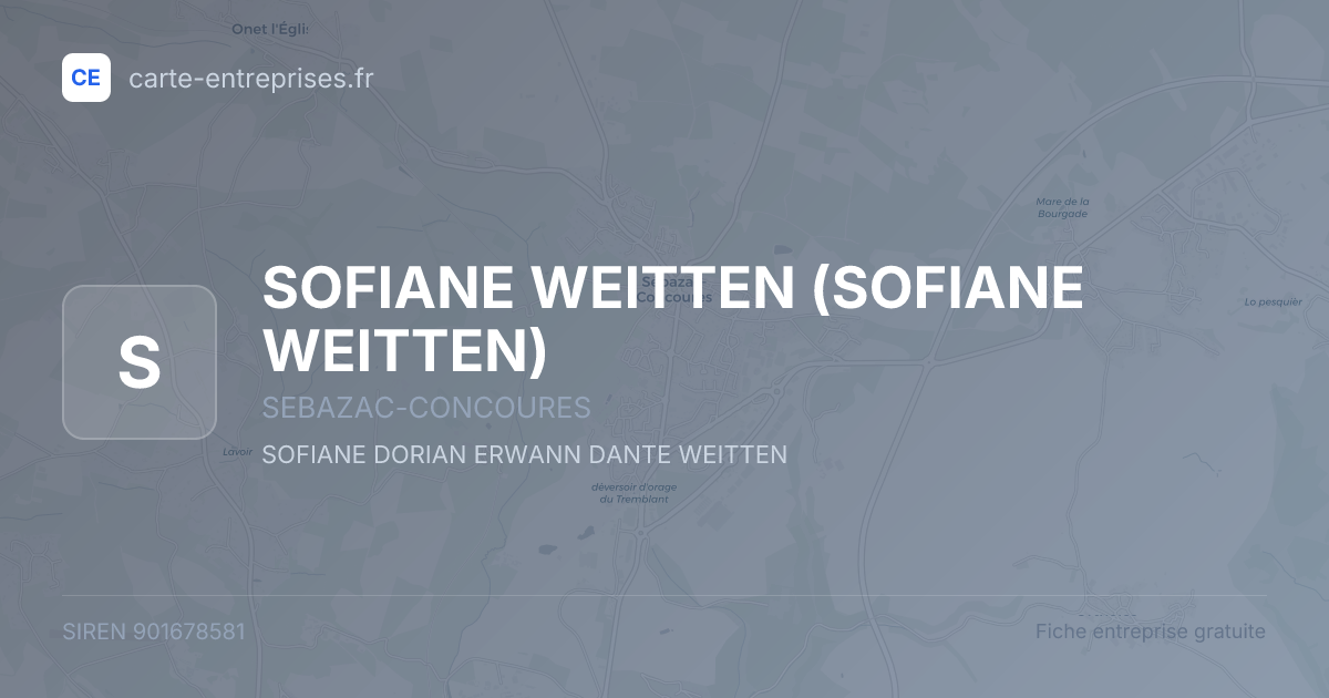 SOFIANE WEITTEN — 901678581 — fiche entreprise