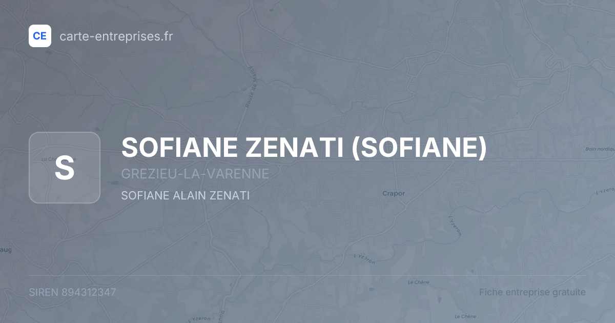 SOFIANE ZENATI (SOFIANE) — 894312347 — fiche entreprise