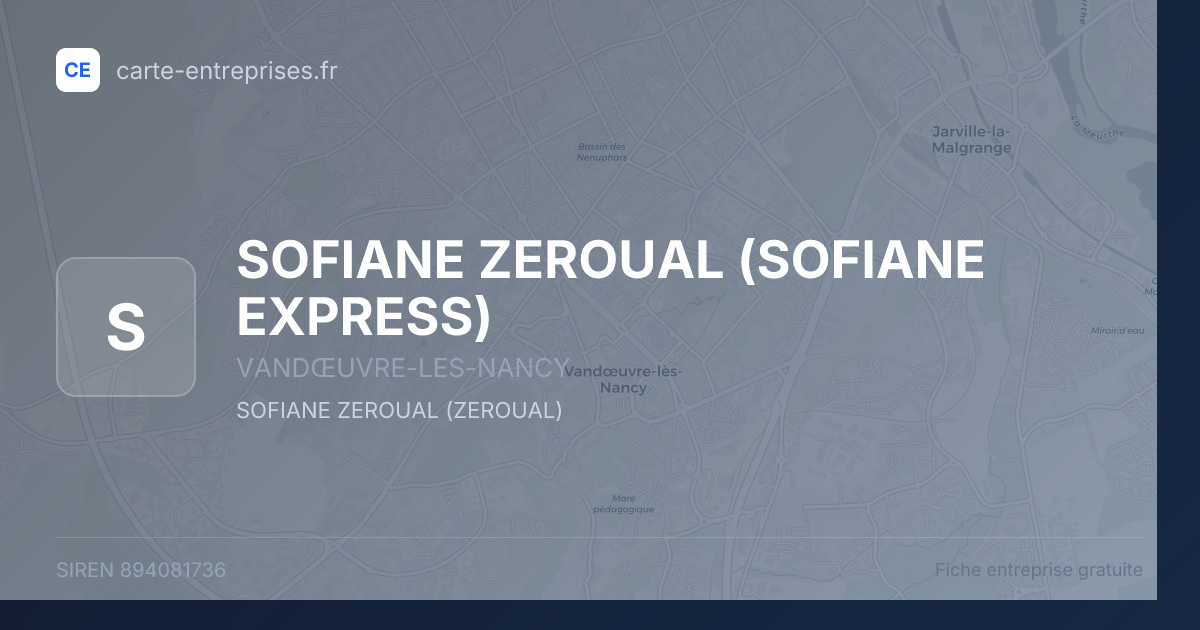SOFIANE ZEROUAL (SOFIANE EXPRESS) — 894081736 — fiche entreprise