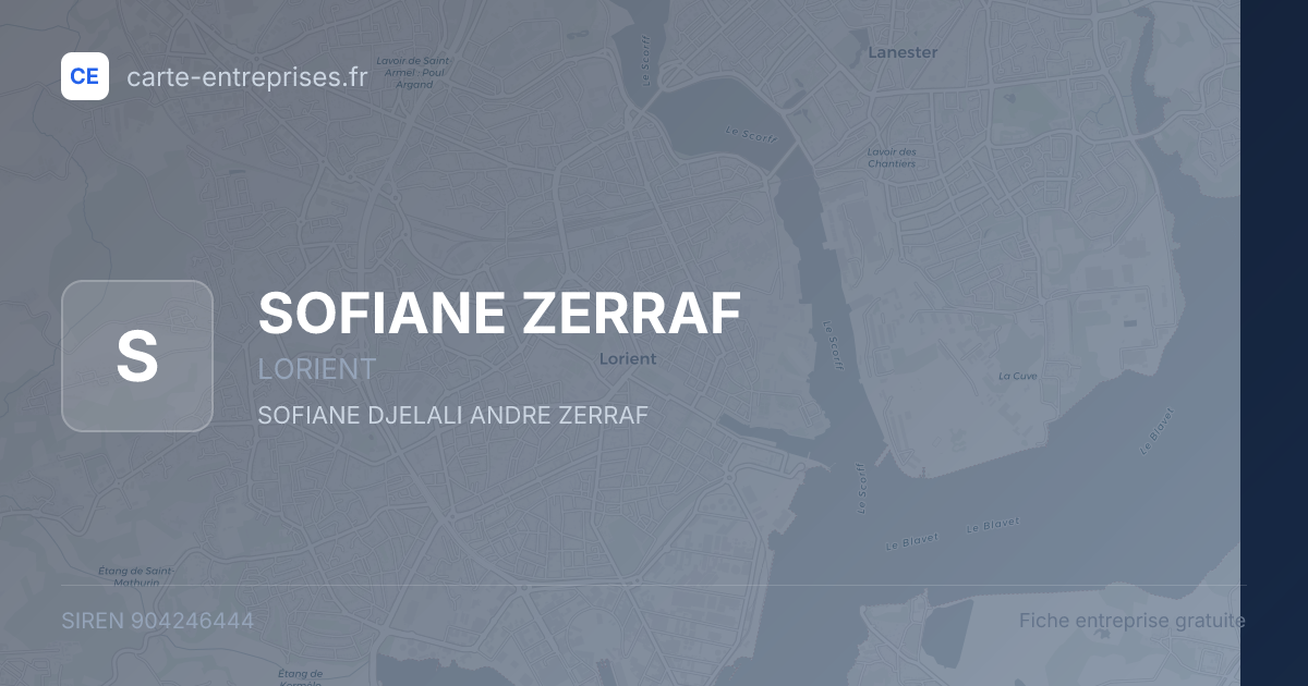 SOFIANE ZERRAF — 904246444 — fiche entreprise