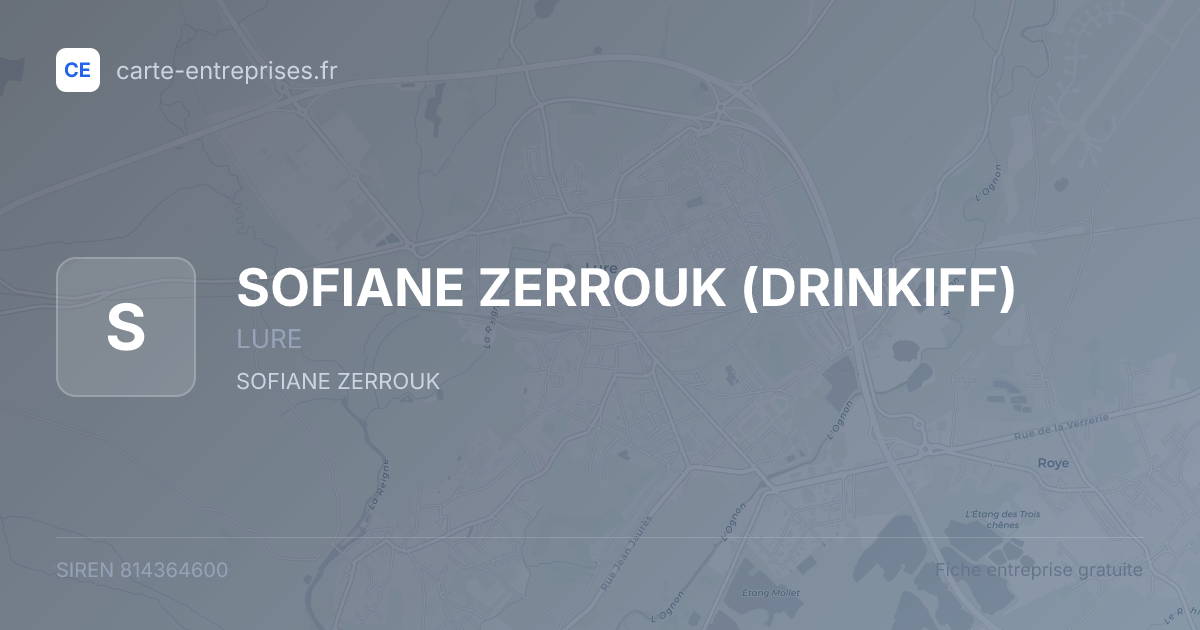 SOFIANE ZERROUK (DRINKIFF) — 814364600 — fiche entreprise