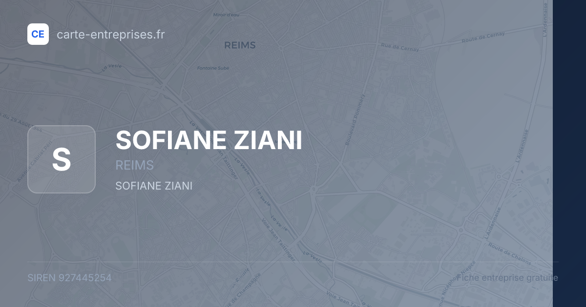 SOFIANE ZIANI — 927445254 — fiche entreprise
