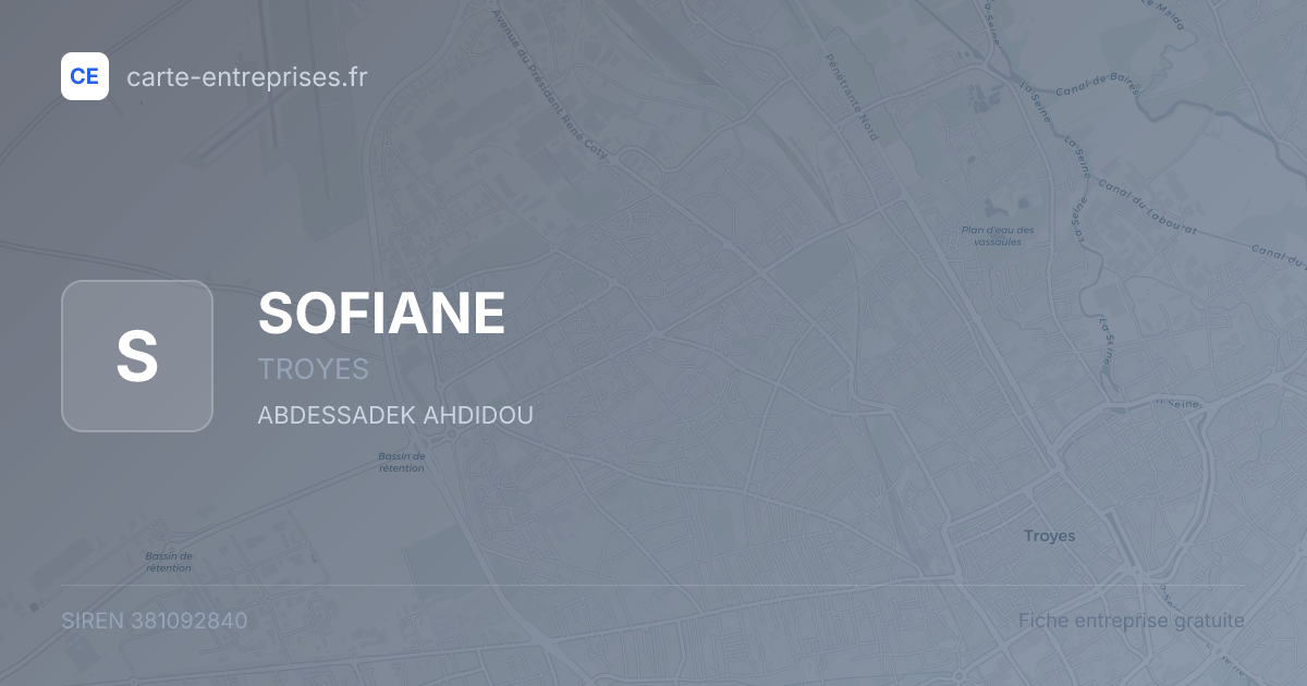 SOFIANE — 381092840 — fiche entreprise
