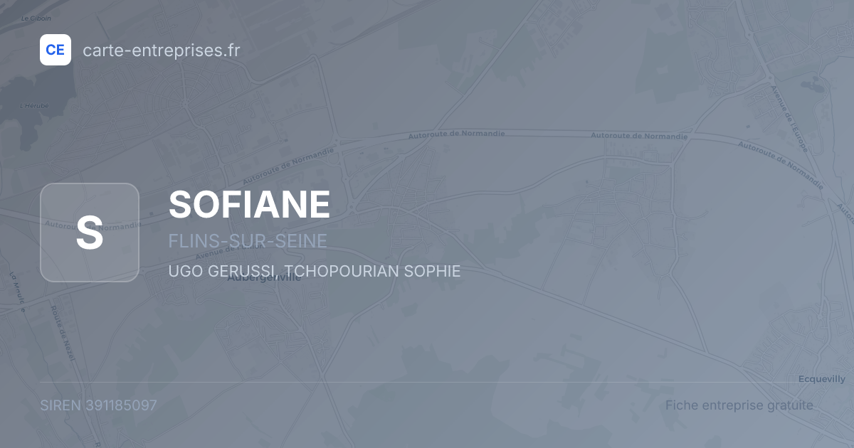 SOFIANE — 391185097 — fiche entreprise