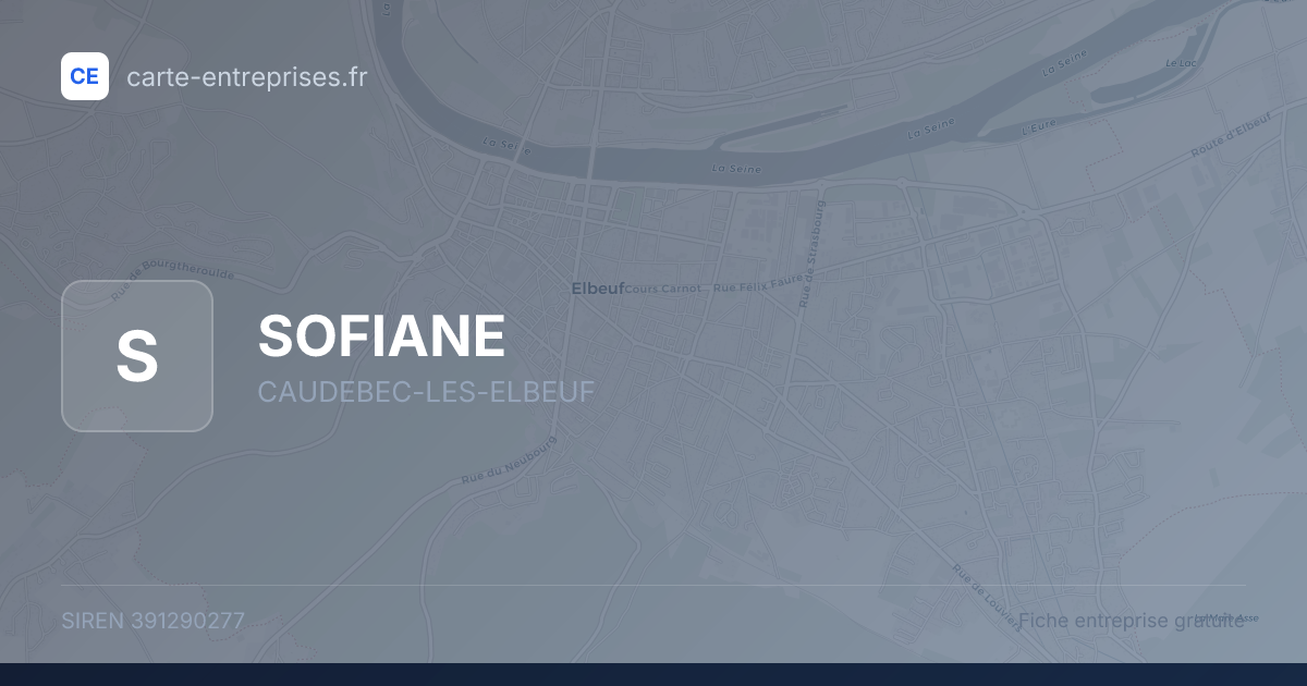 SOFIANE — 391290277 — fiche entreprise