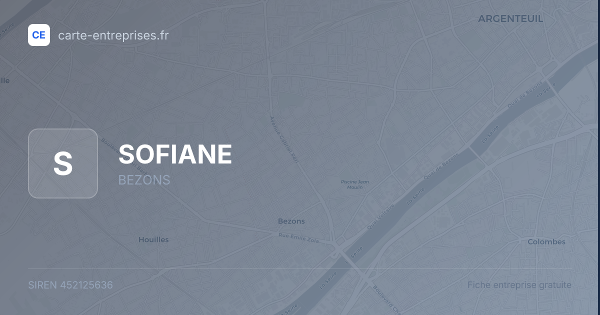 SOFIANE — 452125636 — fiche entreprise