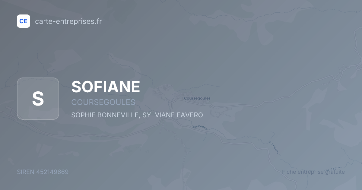 SOFIANE — 452149669 — fiche entreprise