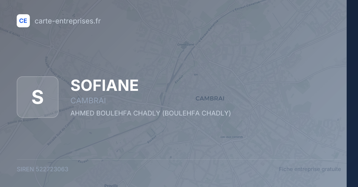 SOFIANE — 522723063 — fiche entreprise