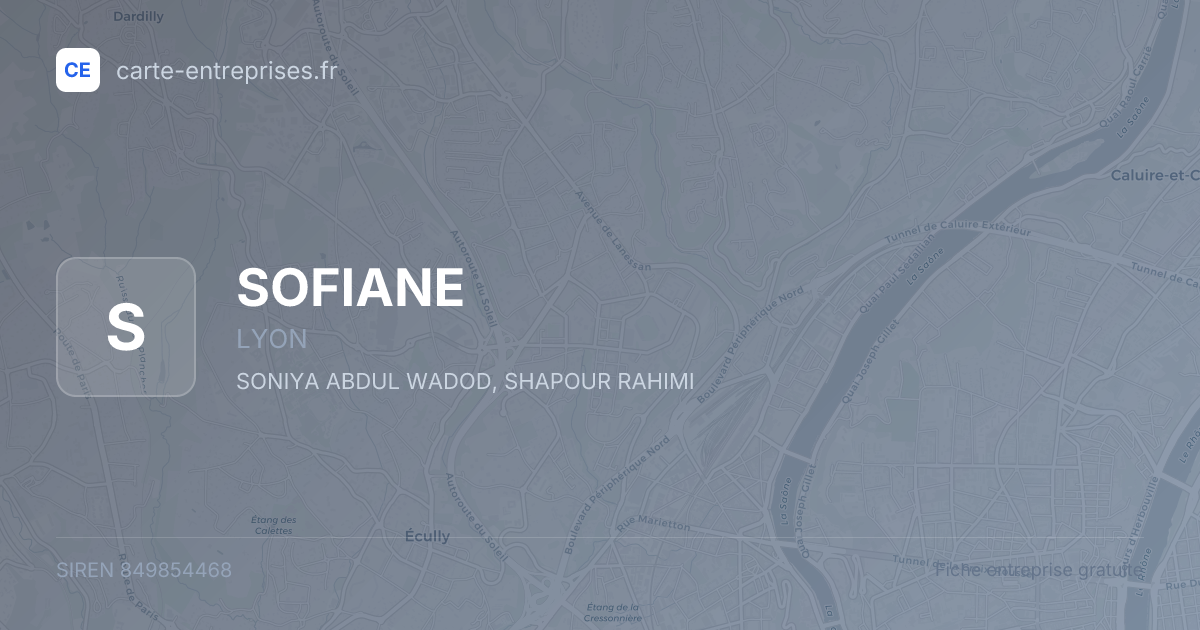 SOFIANE — 849854468 — fiche entreprise