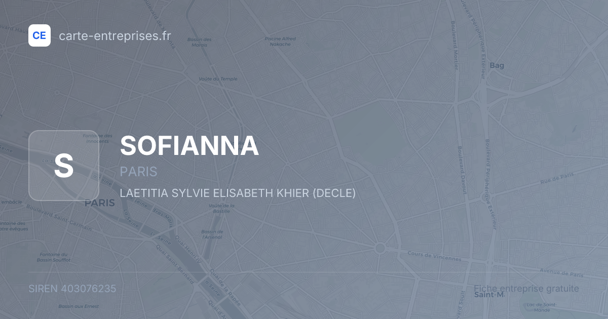 SOFIANNA — 403076235 — fiche entreprise