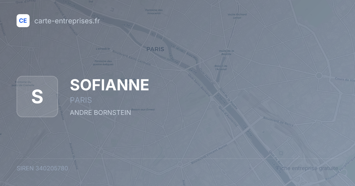 SOFIANNE — 340205780 — fiche entreprise