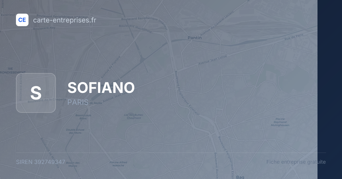 SOFIANO — 392749347 — fiche entreprise