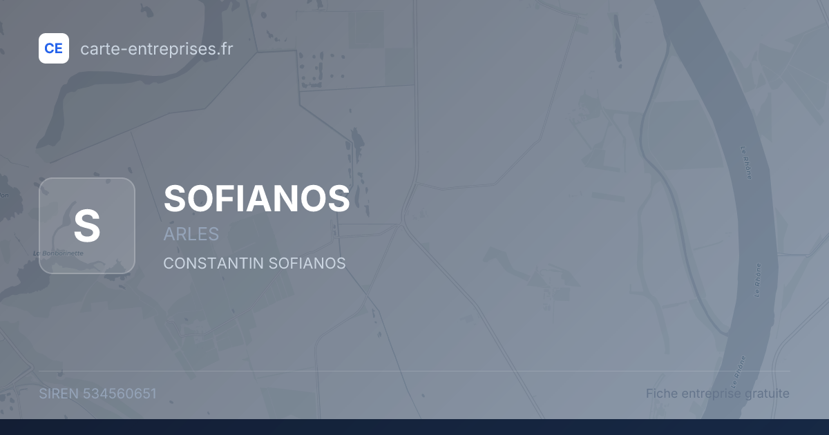 SOFIANOS — 534560651 — fiche entreprise