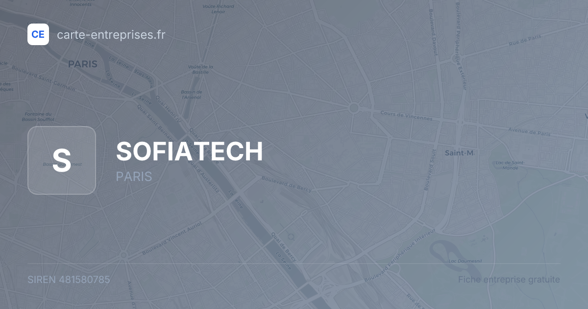 SOFIATECH — 481580785 — fiche entreprise