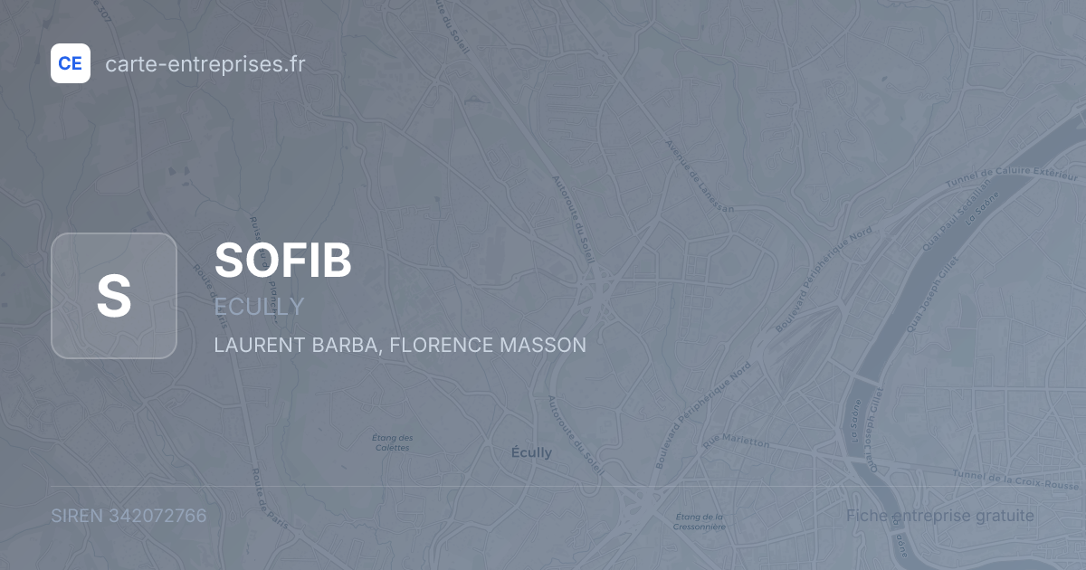SOFIB — 342072766 — fiche entreprise