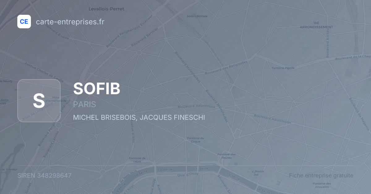SOFIB — 348298647 — fiche entreprise