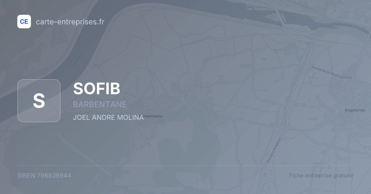 SOFIB — 798936944 — fiche entreprise