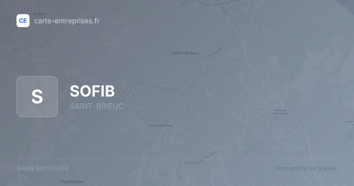 SOFIB — 860500263 — fiche entreprise