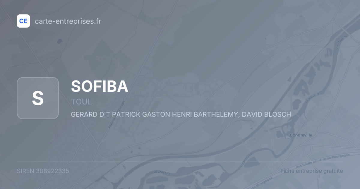 SOFIBA — 308922335 — fiche entreprise