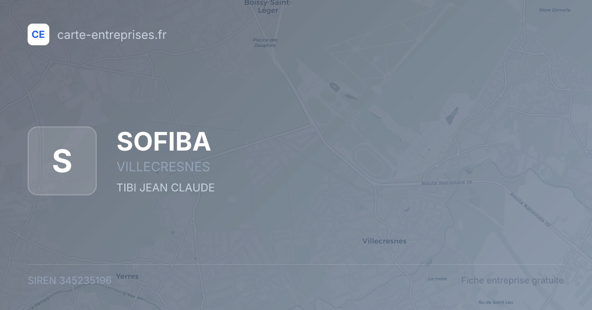 SOFIBA — 345235196 — fiche entreprise
