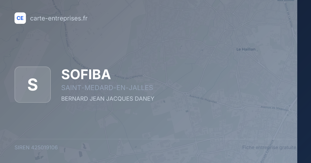 SOFIBA — 425019106 — fiche entreprise