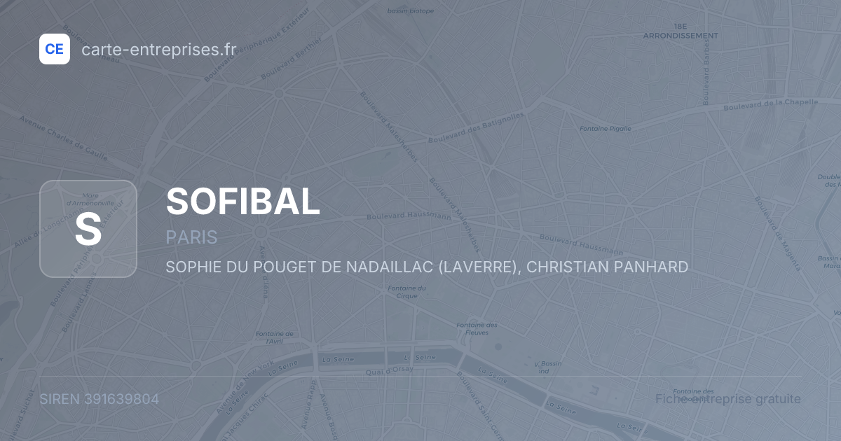 SOFIBAL — 391639804 — fiche entreprise