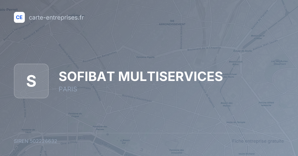 SOFIBAT MULTISERVICES — 502226632 — fiche entreprise