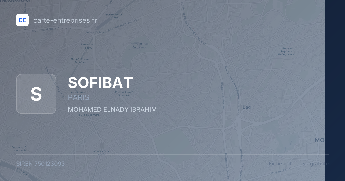 SOFIBAT — 750123093 — fiche entreprise