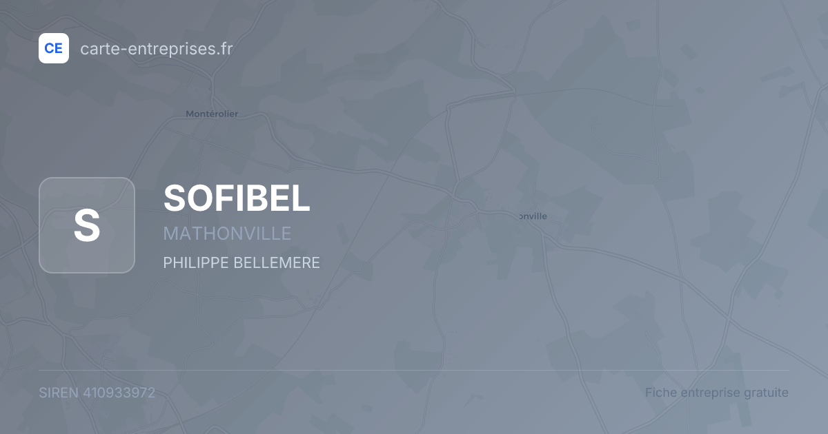 SOFIBEL — 410933972 — fiche entreprise