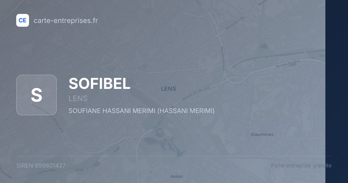 SOFIBEL — 899801427 — fiche entreprise