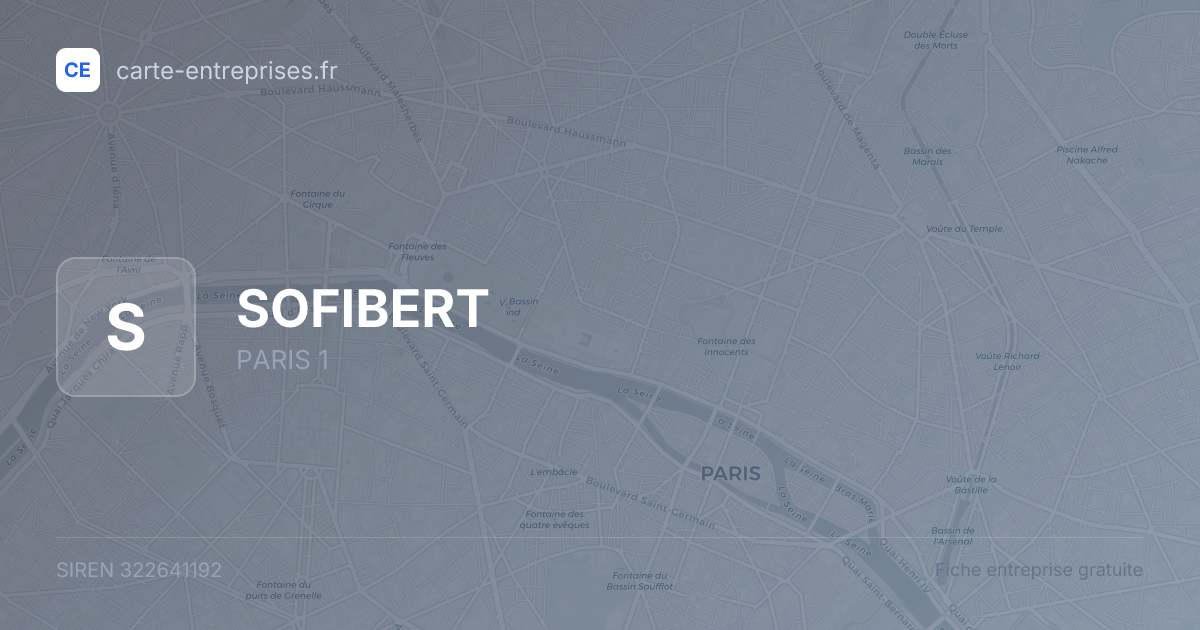 SOFIBERT — 322641192 — fiche entreprise