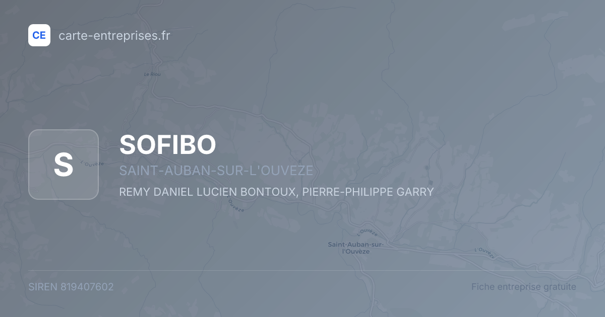 SOFIBO — 819407602 — fiche entreprise
