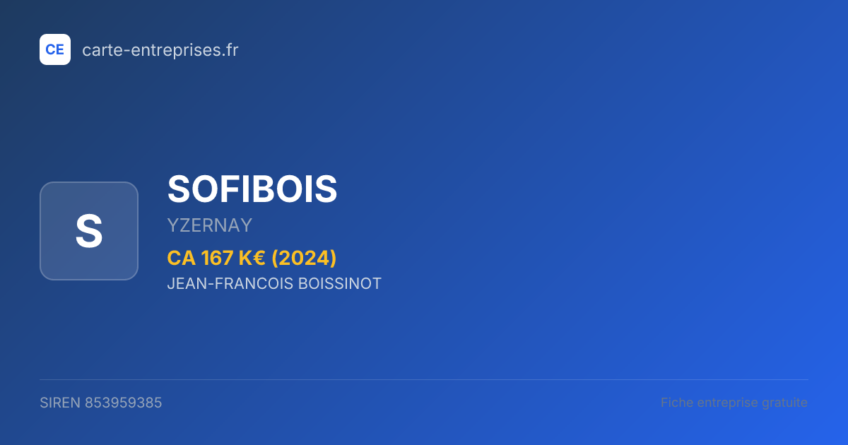 SOFIBOIS — 853959385 — fiche entreprise
