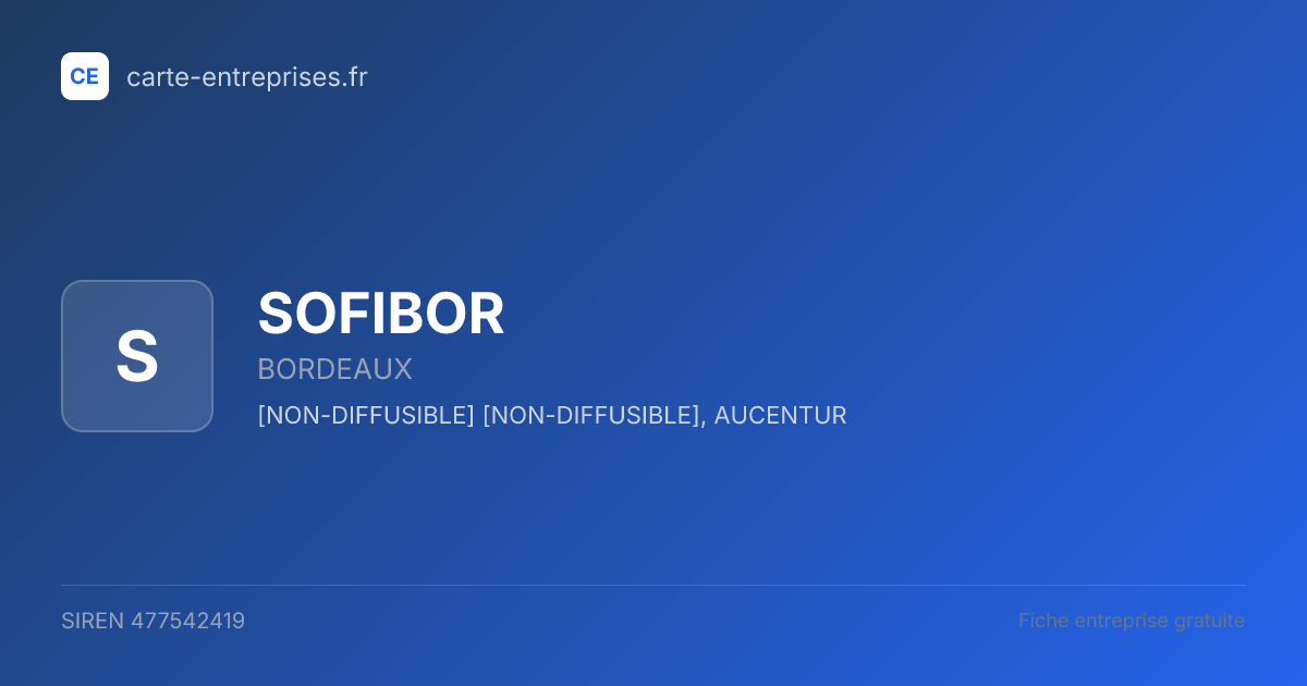 SOFIBOR — 477542419 — fiche entreprise