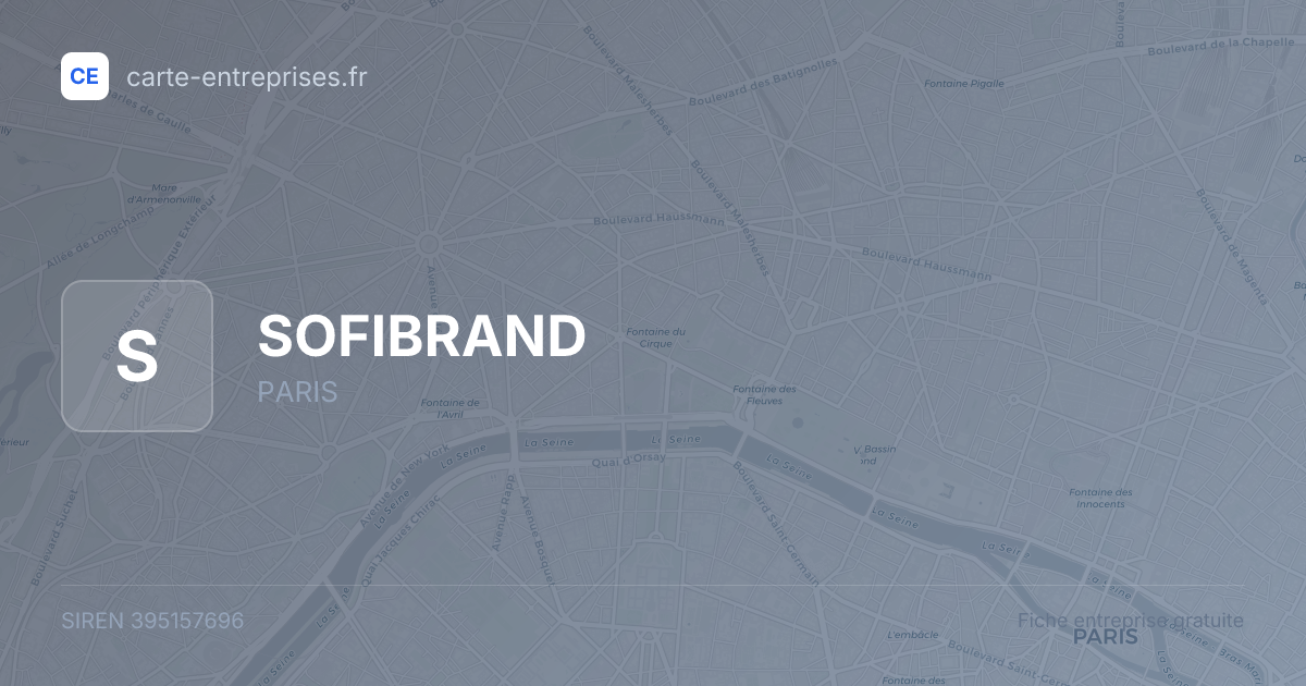 SOFIBRAND — 395157696 — fiche entreprise