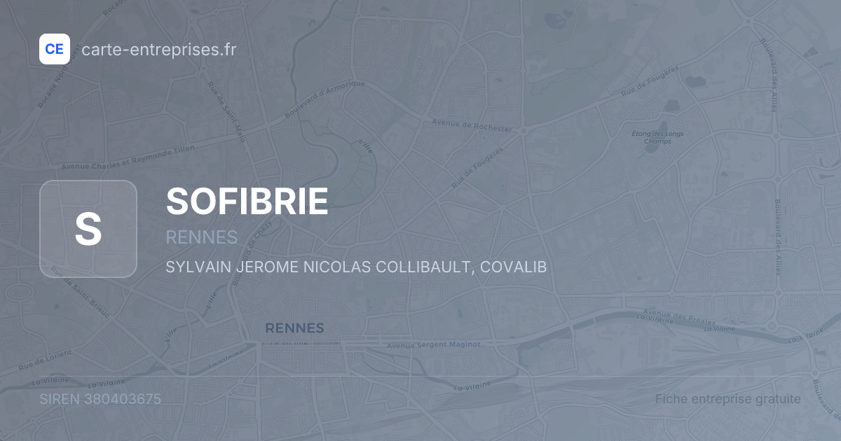 SOFIBRIE — 380403675 — fiche entreprise