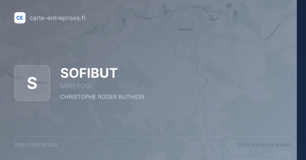 SOFIBUT — 501097240 — fiche entreprise