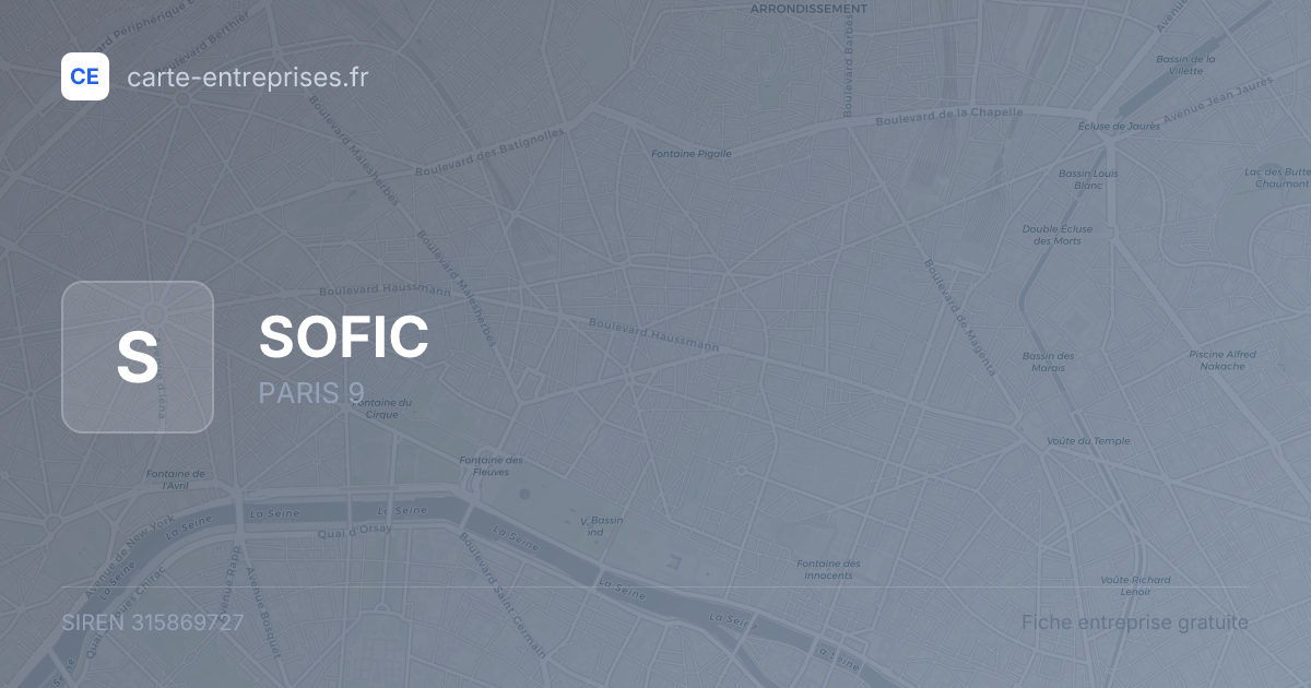 SOFIC — 315869727 — fiche entreprise