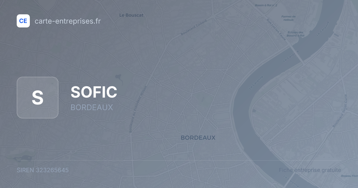 SOFIC — 323265645 — fiche entreprise