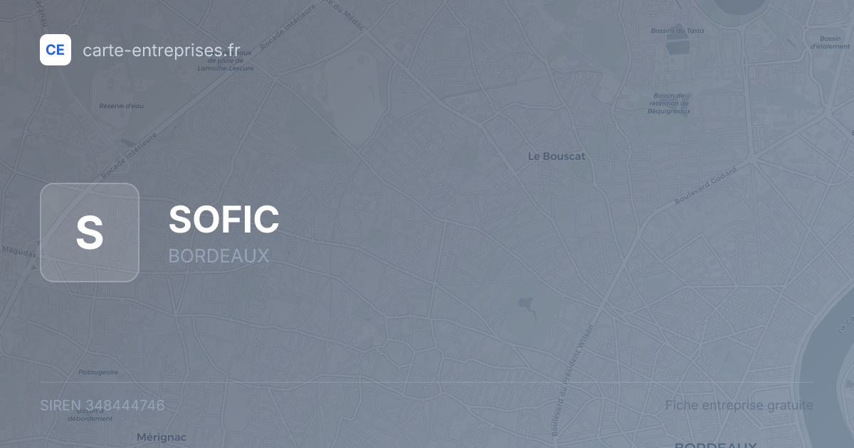 SOFIC — 348444746 — fiche entreprise