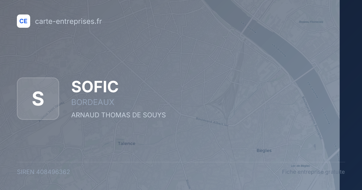 SOFIC — 408496362 — fiche entreprise