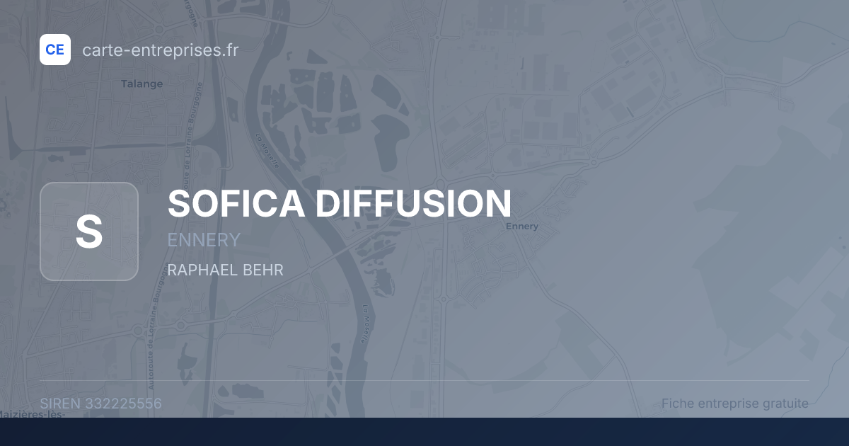 SOFICA DIFFUSION — 332225556 — fiche entreprise