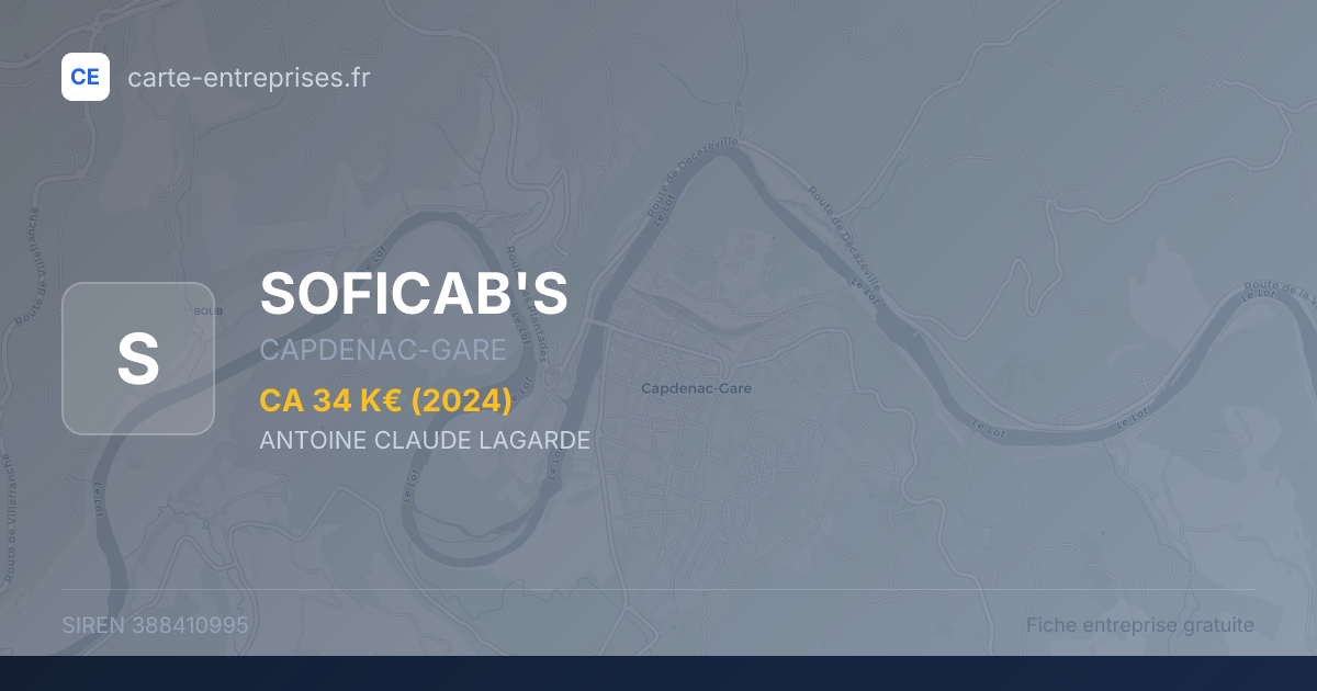 SOFICAB'S — 388410995 — fiche entreprise